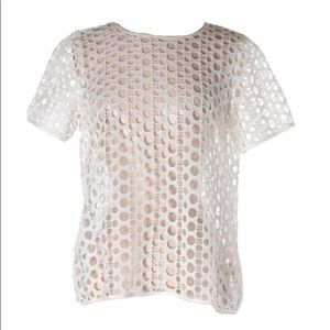 Madewell Broadway and Broome perforated white cotton top size s